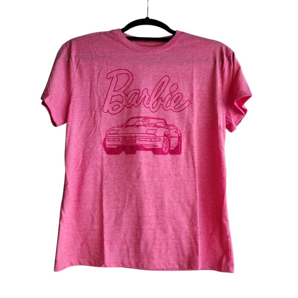 Barbie Convertible Heather Pink Velvet Graphic Tee